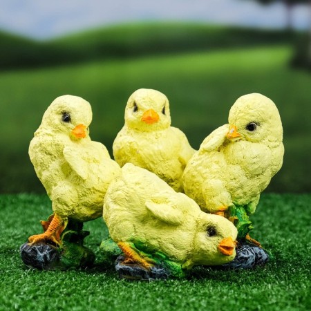 Garden figure "Chickens" 15cm, a set of 4 pcs