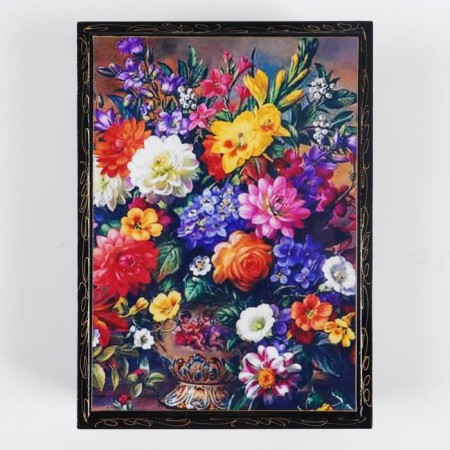 Bouquet "Bouquet in a vase", 16 × 22 cm, lacquer miniature, mix-5