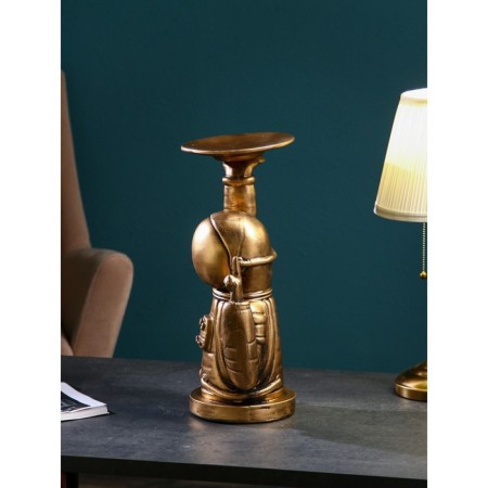 Cosmonaut Little Code, Polystone, 47 cm, Color Gold-3