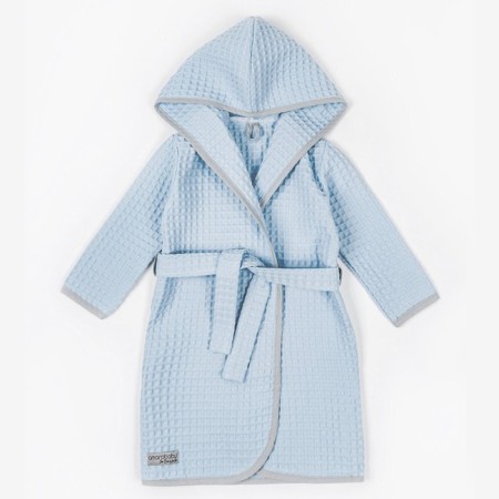 Халат детский с капюшоном Amarobaby Waffle, рост 134-140 см, цвет голубой-6