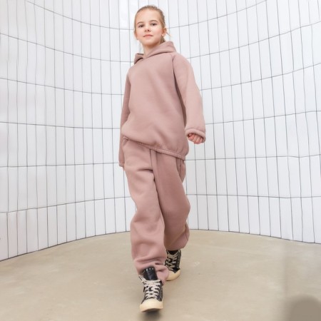 Брюки для девочки MINAKU: Basic Line KIDS, цвет тёмно-бежевый, рост 146-2