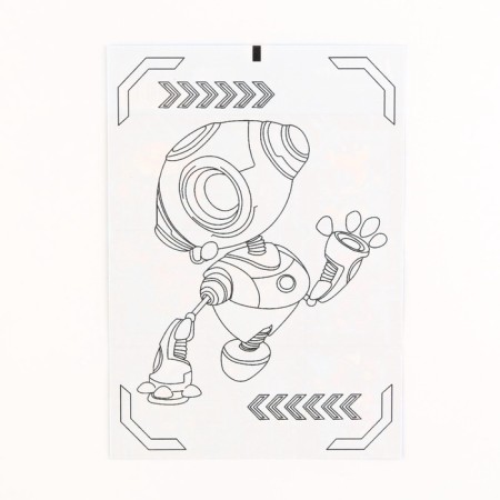 Paper stickers "Robots", with coloring on the back, 11 × 15.5 cm-4