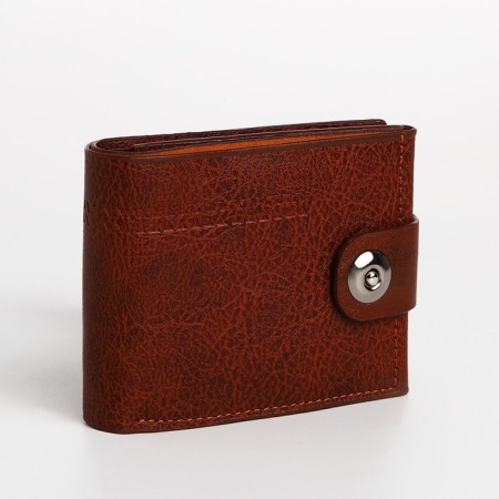 Male purse on a magnet, department for bills, for maps, for coins, brown color