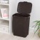 Besnaya basket with a rattan lid, 40 l, 37 × 29 × 48 cm, brown color