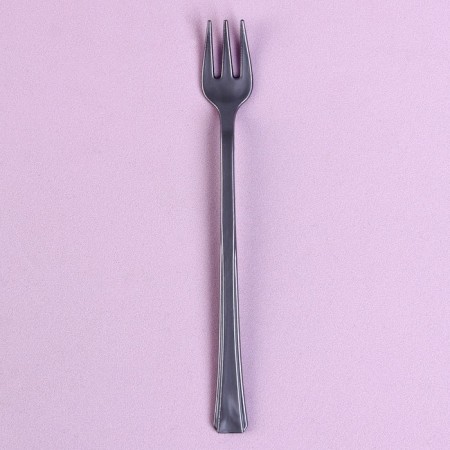 Plastic forks, set 12 pieces, silver color-1