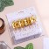 Candle for a cake inscription "Happy birthday", gold, on skewers, 8 cm