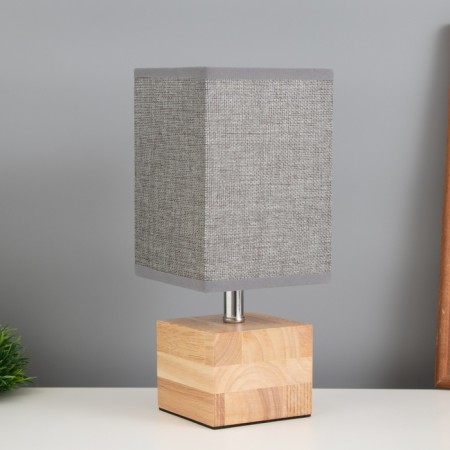 Table lamp "Cube" 1x40W E27 Light wood 11.5x11.5x27cm
