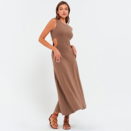 The dress is female, brown color, size 42-44 (m)