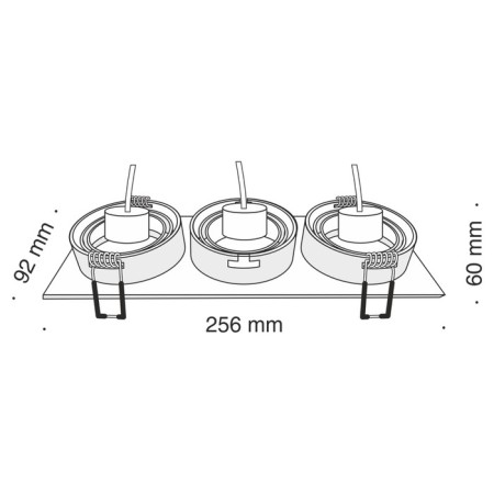 The built-in lamp Technical DL024-2-03S, GU10, 3x50 W, 92x256x60 mm, silver-5