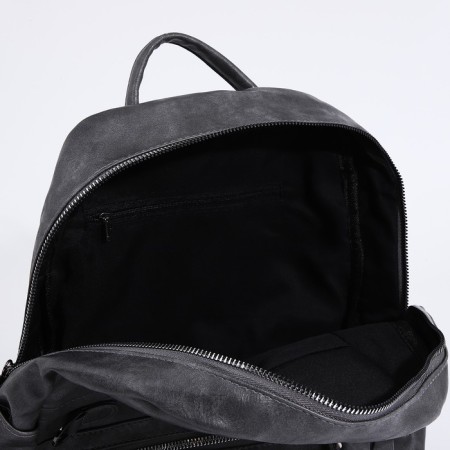 Women's backpack made of artificial leather with lightning, 2 pockets, color gray color-6