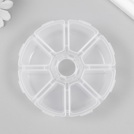 Casket Plastic for trifles "Round" 8 compartments 2.5x10.3x10.3 cm-1