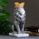 Piggy bank "lion with crown" Gray stone, 35cm