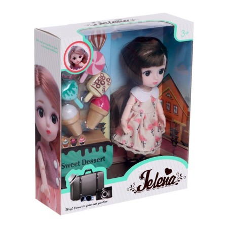 Fashionable hinge doll "Alena on a walk" with accessories, mix-3