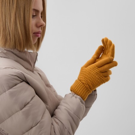 Women's gloves minku 21 cm mustard-1