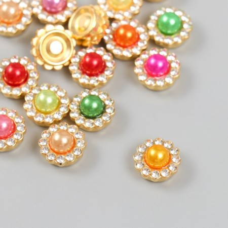 Decor for creativity Plastic "Flower-mesh-beems Color Crystals" set of 20 pcs 1.2x1.2 cm-1