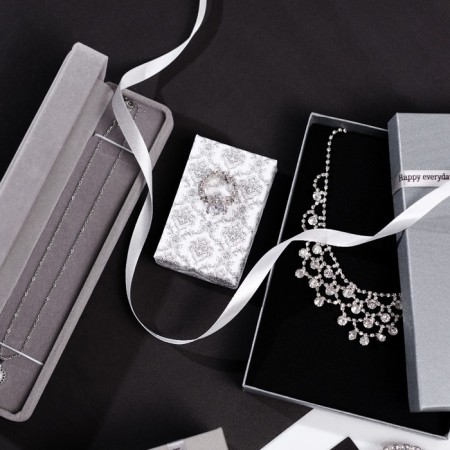 Gift box for earrings/pendant/ring "Graf Patterns", 5 × 8, black and white-2