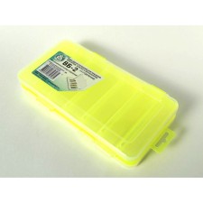 Box for wobblers and balancers, 6+6 departments, 230x125x35 mm, yellow color