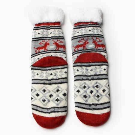 Women's socks with fur, beige color, size 36-40-2