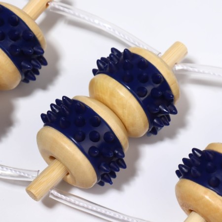 Massaging for the back, 10 links, wooden, with spikes, 86 × 7.5 × 3 cm-6