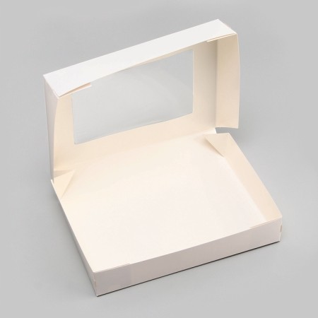 The box is folding, with a window, white, 28 x 20 x 5 cm-3