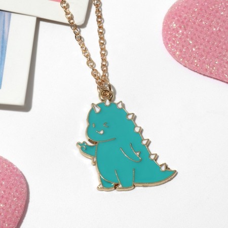 Children's pendant "chosen" dragon, green color in gold, 40 cm-1