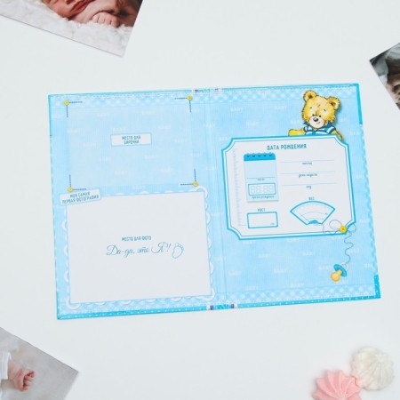 Folder for the birth certificate of the boy "stroller", a5-1