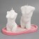Set of candles on the stand "Man and Woman", white-pink stand