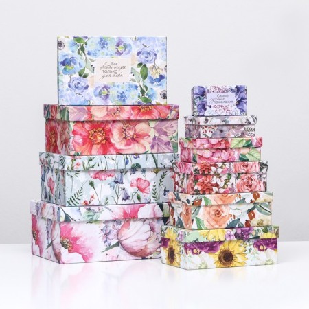 A set of boxes 10 in 1 "Flower Galaxy", 30 x 19 x 12 - 12 x 6.5 x 4 cm-1