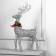 LED figure "silver deer", 35 × 60 × 10 cm, metal, 220 V, glow of white