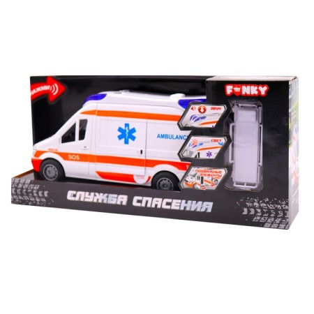 Friction Funky Toys Ambulance Machine, 26 cm-3