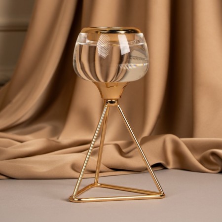 Summary metal, glass per 1 candle “Exclamation” Color Gold 9.5 x 9.5 x 17 cm-16