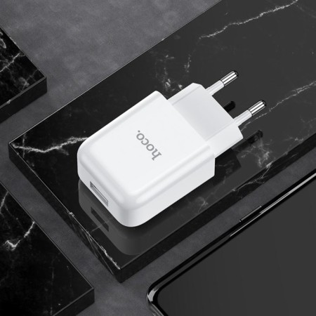 Network charger Hoco N2, 1 USB, 2 A, white-2