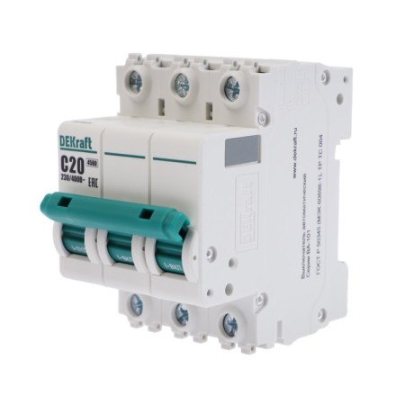 Automatic circuit breaker SE DEKRAFT VA-101, 3 poles, C, 20 A, 4.5 KA, 11079DEK-1