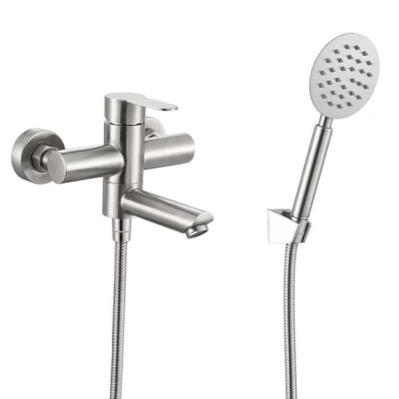 Fashun A53001 bath mixer, single -leaf, pour 120 mm, with shower, satin