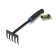 Small straight rakes for the garden, 5 teeth, length 29 cm, metal, combined plastic handle, Greengo