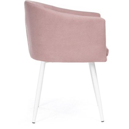 Stol on a metal frame of the jack metal/velor, white/pink 59x57x83 cm-2
