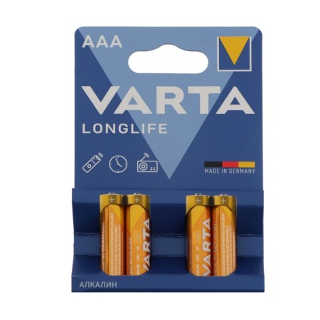 Battery Alkalin Varta Longlife, AAA, LR03-4BL, 1.5V, blister, 4 pcs.-2
