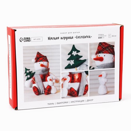 Sew for sewing. Soft toy "Snowman", 25 cm-1