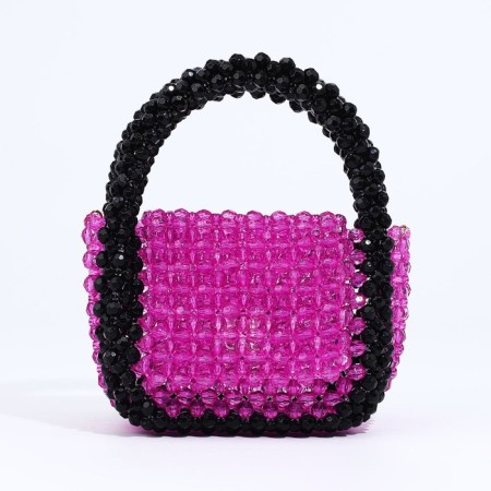 Magneta bag, long belt, purple color