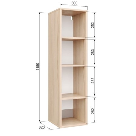 Cabinet of hinged varnish 8, 300x320x1150, thuja light/cashmere-1