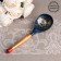 Spoon wooden, stencil, blue