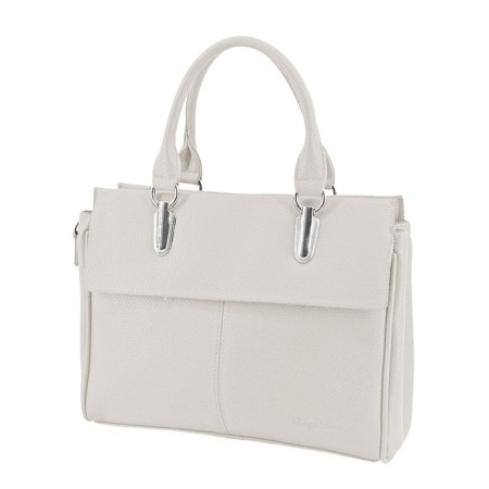 Bag women, genuine leather, milk, 30x9x23 cm