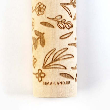 Wooden rocking with patterns "Flower meadow" for baking, 30 cm-5