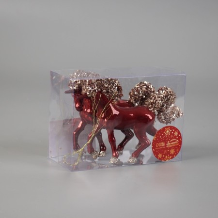 Jewelry decoration "Horse Fears" (set 2 pcs) 11x15.5 cm, red-1