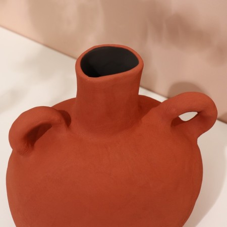 Vase for flowers decorative "Adriatic" Terracotta color 20 x 23 x 12 cm-7