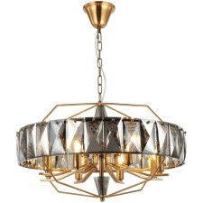 Люстра подвесная хрустальная Avenue 8xE14 40Вт, размер 62x62x63-152 см, цвет бронза