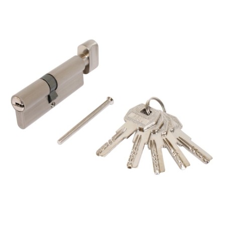 Cylinder mechanism standard MAX, 80 mm (35x45V), 5 keys, key/turntable, matte nickel 1024813