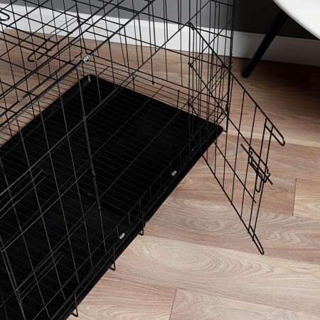 A cell with a hatch for dogs and cats, 100 x 60 x 70 cm, black-2