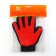 Glove - a brush for wool on the right hand with elongated cloves, red