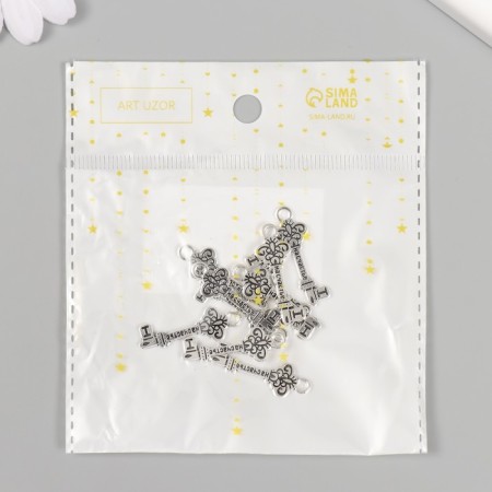 Decor Metal for creativity "Pattern key - for happiness" 2.5x1 cm-2